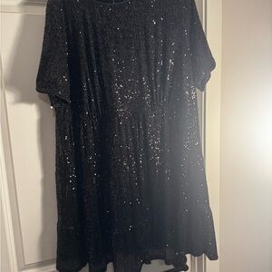 Arula Shimmering Black Sequin mini dress